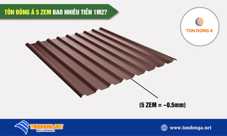 Tôn Đông Á 5 zem bao nhiều tiền 1m2?